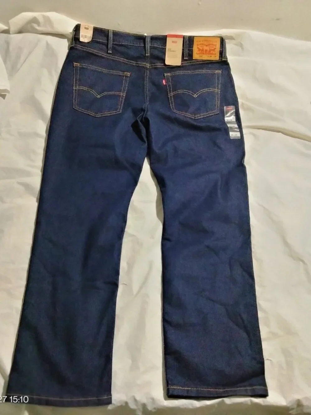 Levi's 514 Straight Fit Stretch Jeans Men 38x30 Dark Wash NWT Irregular